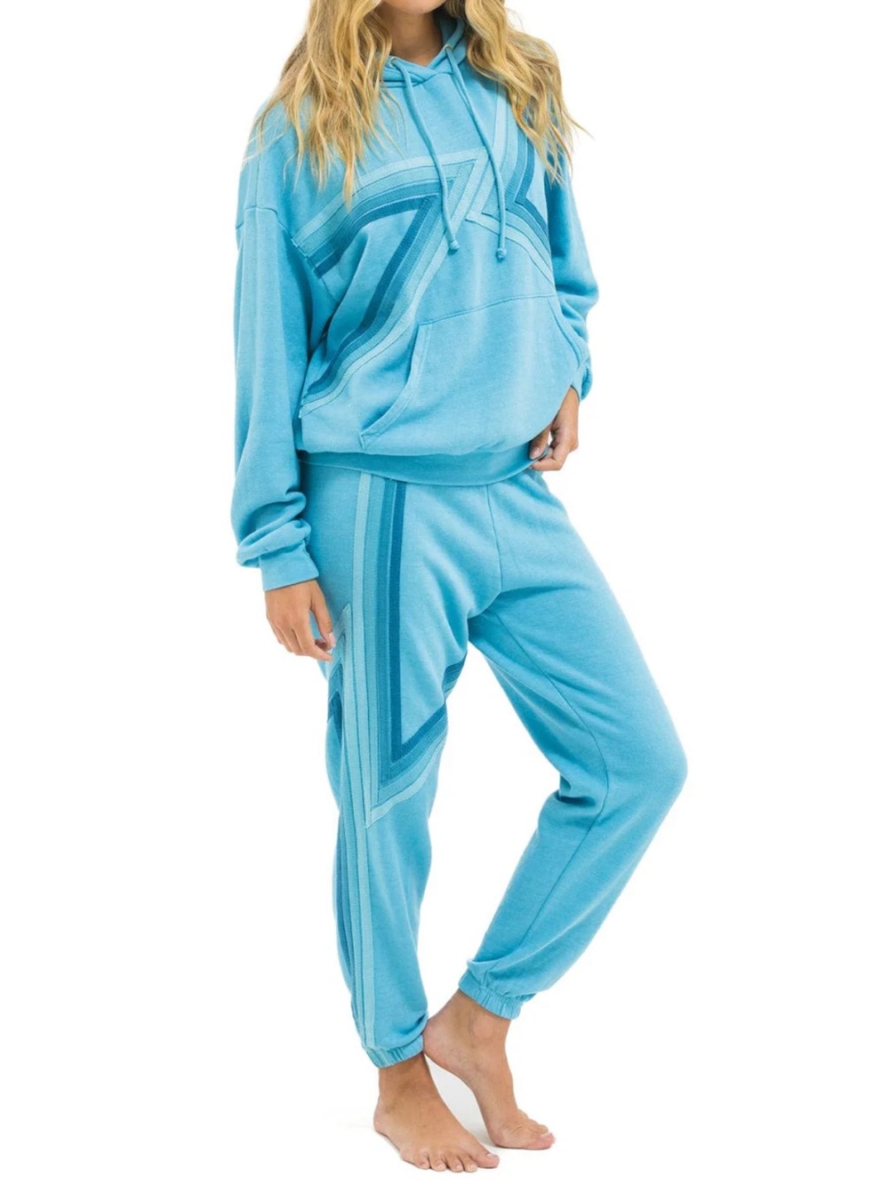 ⚡️AVIATOR NATION ⚡️ Blaze 4 Striped Sweatpants in Aqua